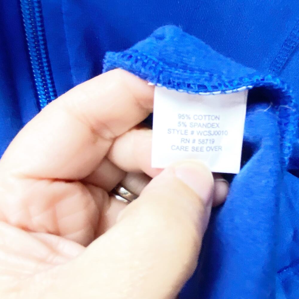 Baku Long Sleeve Zip Up Mock Neck Jacket Cotton Blue Women's Plus 2x Activewear - Picture 6 of 10